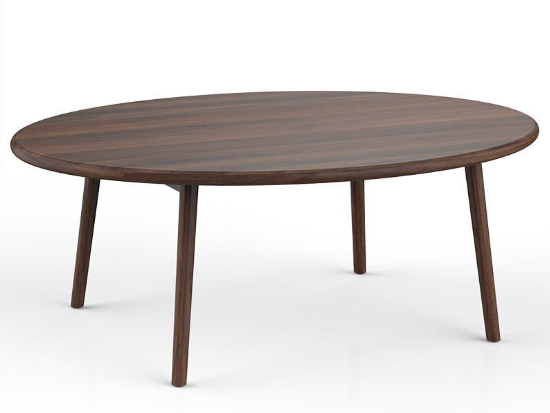 Staufen round walnut coffee table