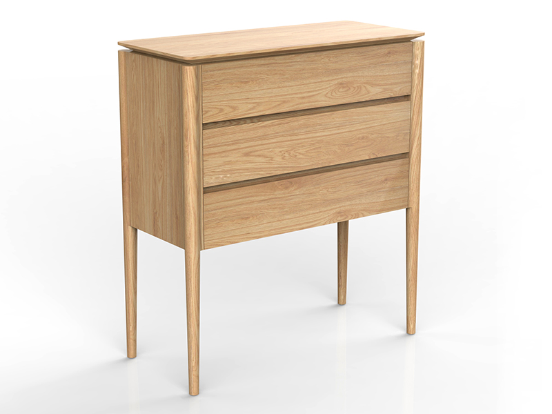 white oak natural Alva wooden 3-drawer cabinet